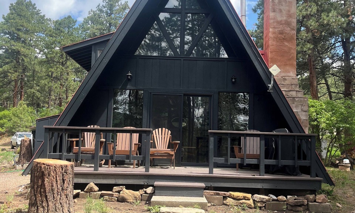 Forest Lakes Cabin | 2-bedroom A frame Cabin in the woods with NEW AC mini split in main living area!
