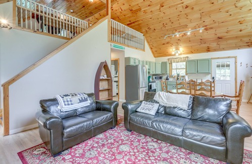 Warrensburg Cabin | 2BR+Loft Cabin—Summer Getaway with Patio,Firepit Near Lake George &Gore Mountain