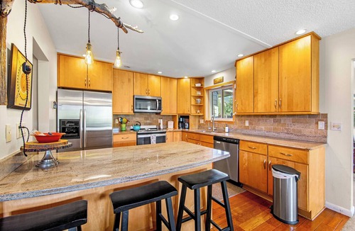 Carbondale House | Creekside Escape Near Aspen Private Fly Fishing Dock Fishing Badge
