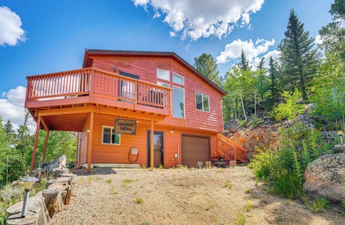 Indian Mountain Cabin | Deck & Views: Pet-Friendly Cabin in Jefferson!