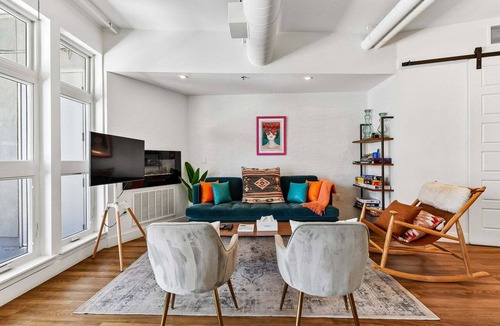River North Art District Condo | Dog-Friendly 2BR Boho Loft in RiNo | Walk to Mission Ballroom & Breweries