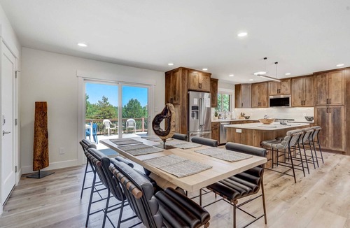 Northeast Colorado Springs House | Hot tub, fire pit, and deck | Mountain view in COS