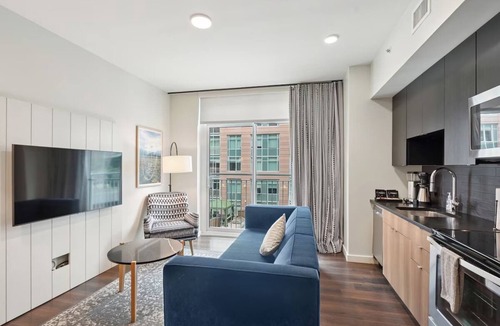 Ballpark Hotel | Modern 1BR w/Kitchen | Balcony | Outdoor Pool | Fire Pit | BBQ Area