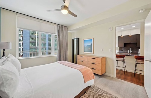 Ballpark Hotel | Modern 1BR w/Kitchen | Balcony | Outdoor Pool | Fire Pit | BBQ Area