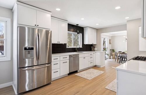 White Bear Lake House | Modern Home, Big Fenced Backyard, Walk to Lake