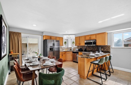 Lamar Heights Area House | Retro Modern Family Hub - perfect for large groups! Hot Tub, Game Room, Theater