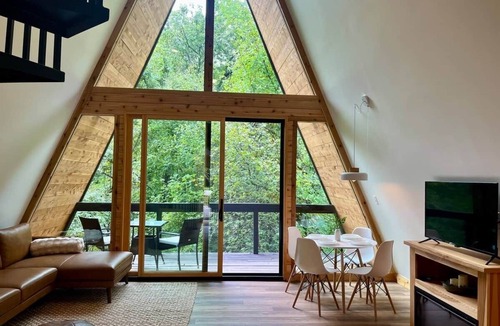 Rogers House | Running Spring Retreat-Cozy Forest A-Frame near Bentonville
