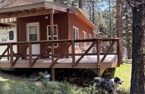 Coyote Cabin | Rustic Glamping Camper Cabin Near Hunting Unit 6A & San Pedro Parks Wilderness, New Mexico