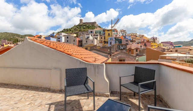 Apartment in the Historic Center "Casa Rocca" with Castle View from the Terrace in Bosa