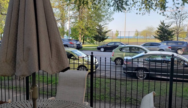 Chicago Lakefront Vacation Rental · Fire Pit Patio · Loyola Beach in Chicago
