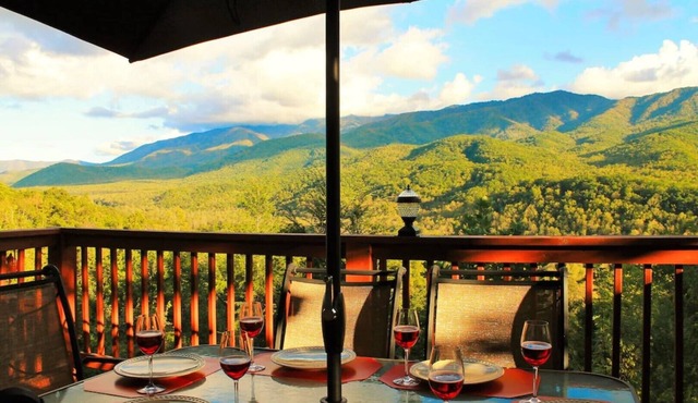 Luxury cabin, best views of Smokies! Chef's kitchen, seasonal pool, hot tub more