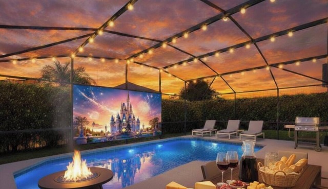 Ref 500. Lake Berkley, outdoor cinema, own pool. Near Disney in Osceola County