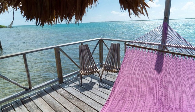 Romantic Over-the-Water Bungalow w/Private Patio & Amazing Views - A/C Included in Dangriga