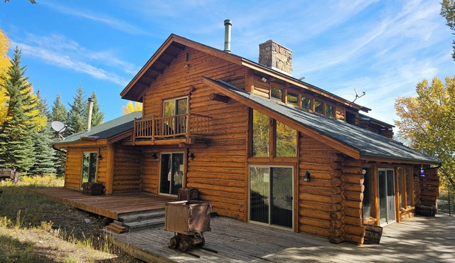 Rustic Log Cabin on 3 Elk Creek with views of the Collegiate Range
