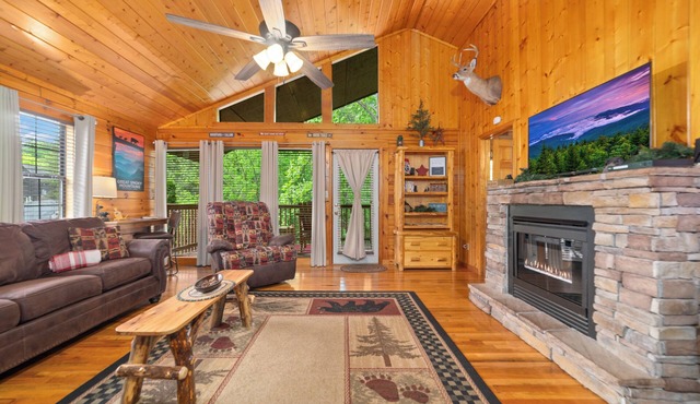 SR Cozy Mountain Cabin Private Hot Tub 1.5 Miles to Dollywood Walk to the Pool