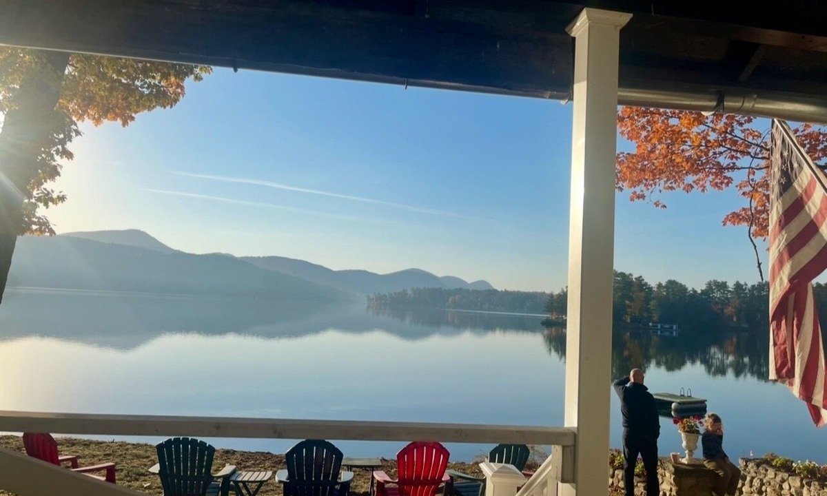 Poultney Cabin | Wyldwood Lodge, on the lakeshore with views of the water & Green Mountains of VT