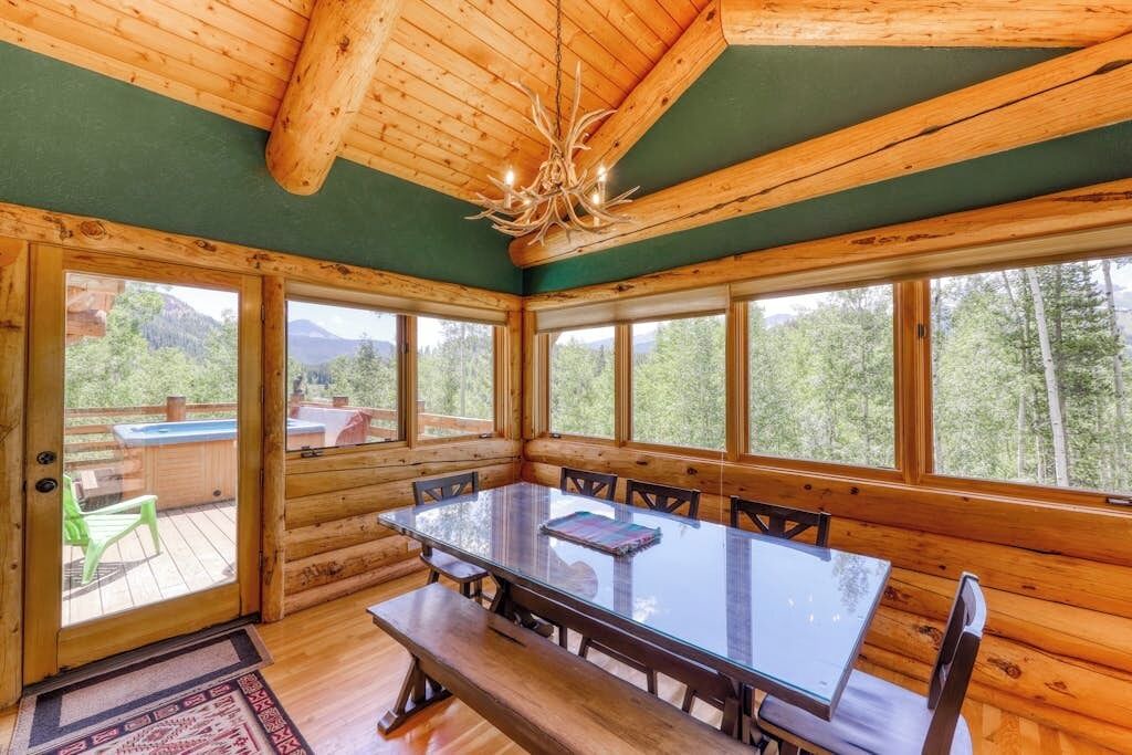 Baldy Mountain Cabin | Mountain view cabin with hot tub, pool table, gas fireplace - near town