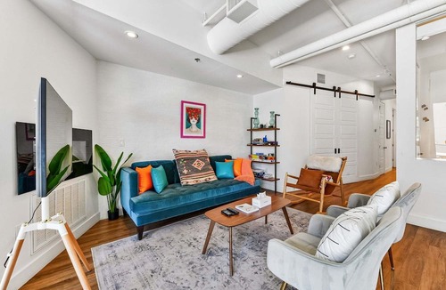 River North Art District Condo | Dog-Friendly 2BR Boho Loft in RiNo | Walk to Mission Ballroom & Breweries